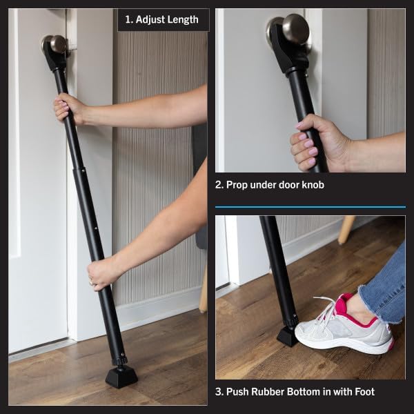 Miniatura 6 de Stalwart 75-PT2013 - Tapones de puerta ajustables, barra de seguridad, color negro