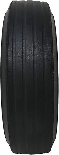 Miniatura 4 de Shepherd Hardware 9600 Rueda de repuesto para carretilla de mano de 8 pulgadas, goma maciza, banda de rodadura acanalada de 2-12 pulgadas, eje de
