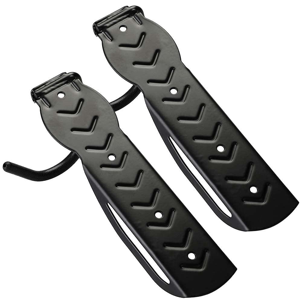 Bakaji Set 2 Staffe Ganci Porta Bicicletta da Parete Pieghevole in Gomma Salvaspazio per Mountain Bike Acciaio