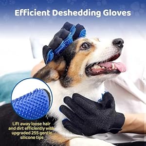 Abudbes 2024 Upgrade Pet Grooming Gloves for Gentle Shedding Dog Washing Gloves Efficient Pets Hair Remove Cat Gloves for Grooming Dog Bathing Gloves -1 Pair(Blue), Large Abudbes 2024 Upgrade Pet Grooming Gloves for Gentle Shedding Dog Washing Gloves Efficient Pets Hair Remove Cat Gloves for Grooming Dog Bathing Gloves 1 PairBlue Large