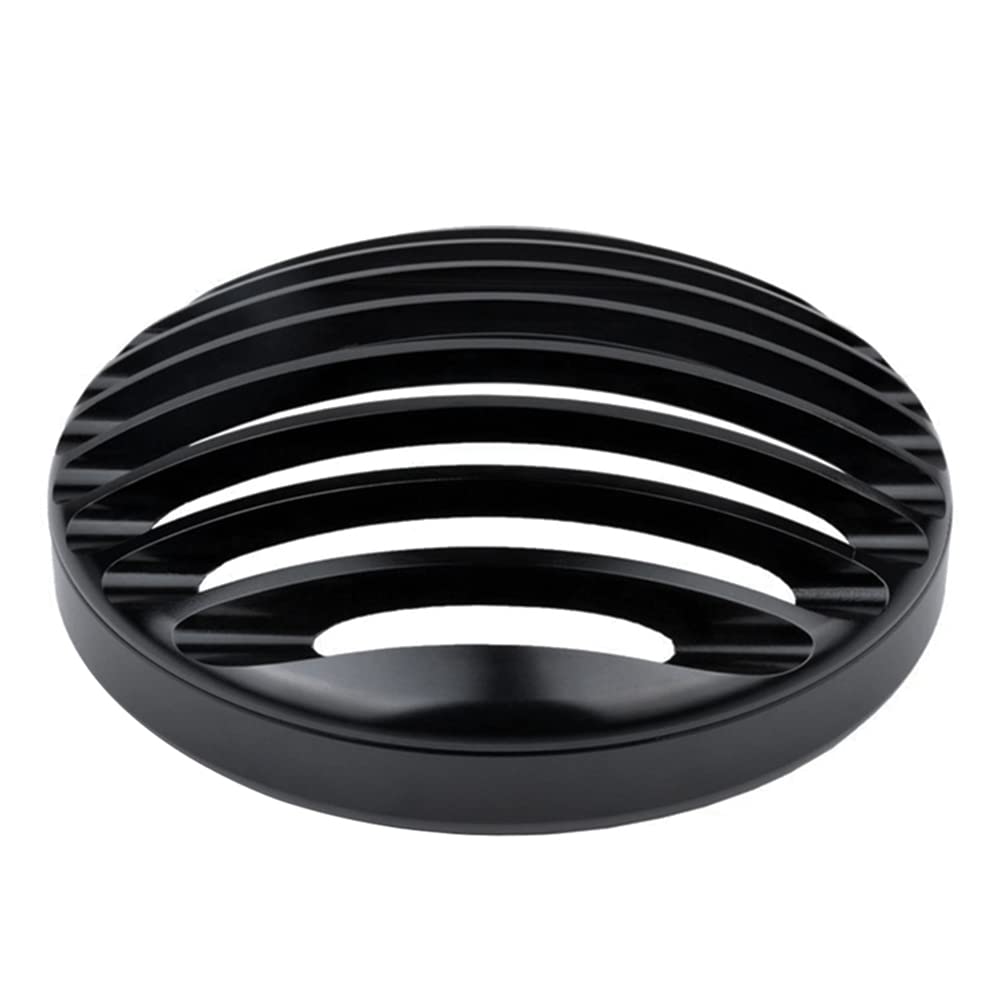 Cninba13 Motorbike CNC Shallow Cut Headlight Grill Cover Guard Protector for Bobber Black