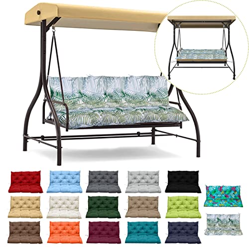 RUFXIEZW Replacement cushions for swing Waterproof porch swing cushion, 2-3 Seat Replacement Swing Seat Cushion with Backrest and Ties for Patio Backyard Porch Garden(Flower color2 40 * 60 in)