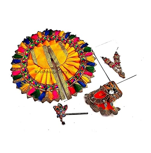 Image of KRISHNAGALLERY1 Laddu Gopal Dress Fancy Full Combo Set for Kanha ji Size 4 No