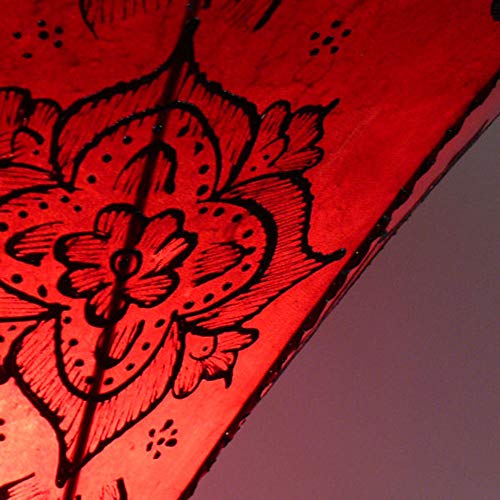 Marokko orientalische Decken Lampe Leuchte Henna Leder Ø 40 cm - 905309-0004 – Bild 3