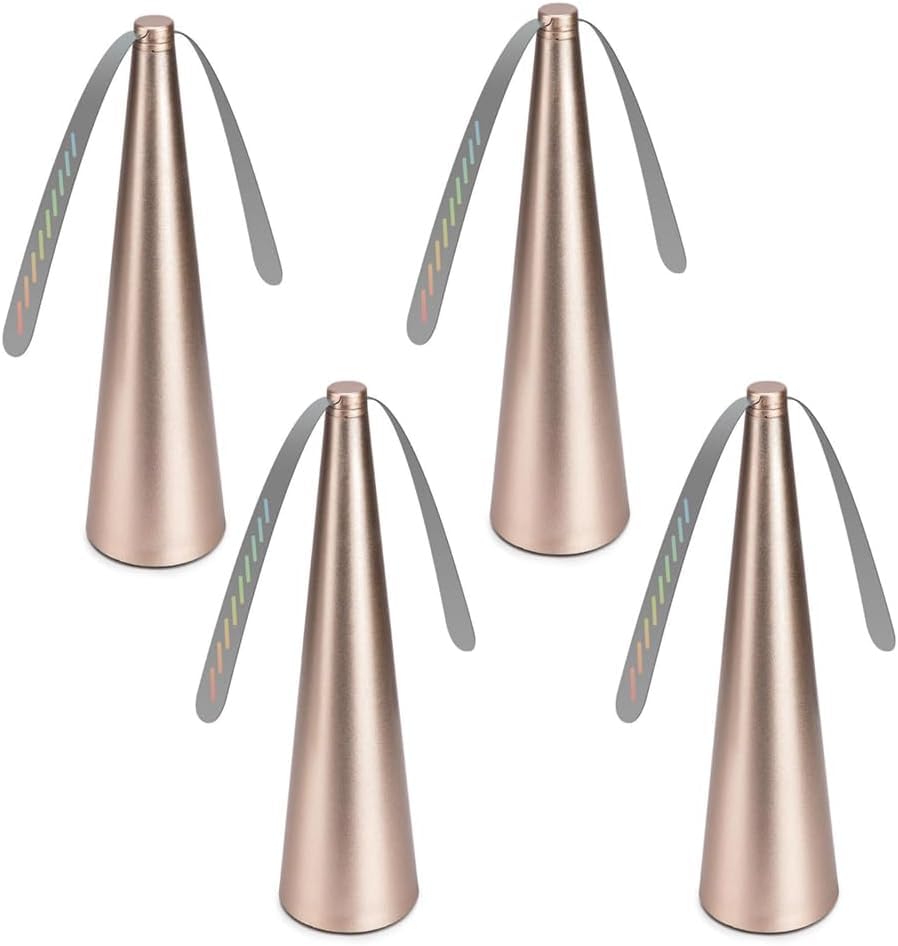Flies Mosquitoes Repel Insect Fans, Fly Fans, Food Fly Fans,Fan for Indoor Outdoor Picnic, Insects Away From Food AA Batteries Powered (NOT INCLUDED Batteries) (Gold - 4pcs)