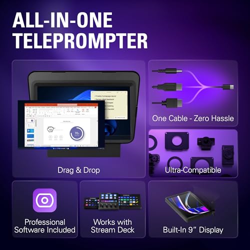 Elgato Prompter, Teleprompter with Built-in Screen, 1080p Full HD Effective Video Resolution - image 3