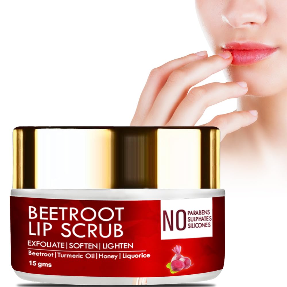 samisha Beetroot Exfoliating Lip Scrub Balm | Lightening & Brightening Dark Lips for Men and Women | Heals Dry Lips/Smoker/Chapped Lip & Lipstick Stains Removal Lipcare | Pigmented lips to lighten pink (30 gm)-picture-42