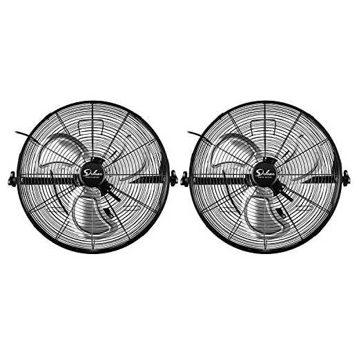 Simple Deluxe 20 Inch High Velocity 3 Speed Industrial Wall-Mount Fan, Black