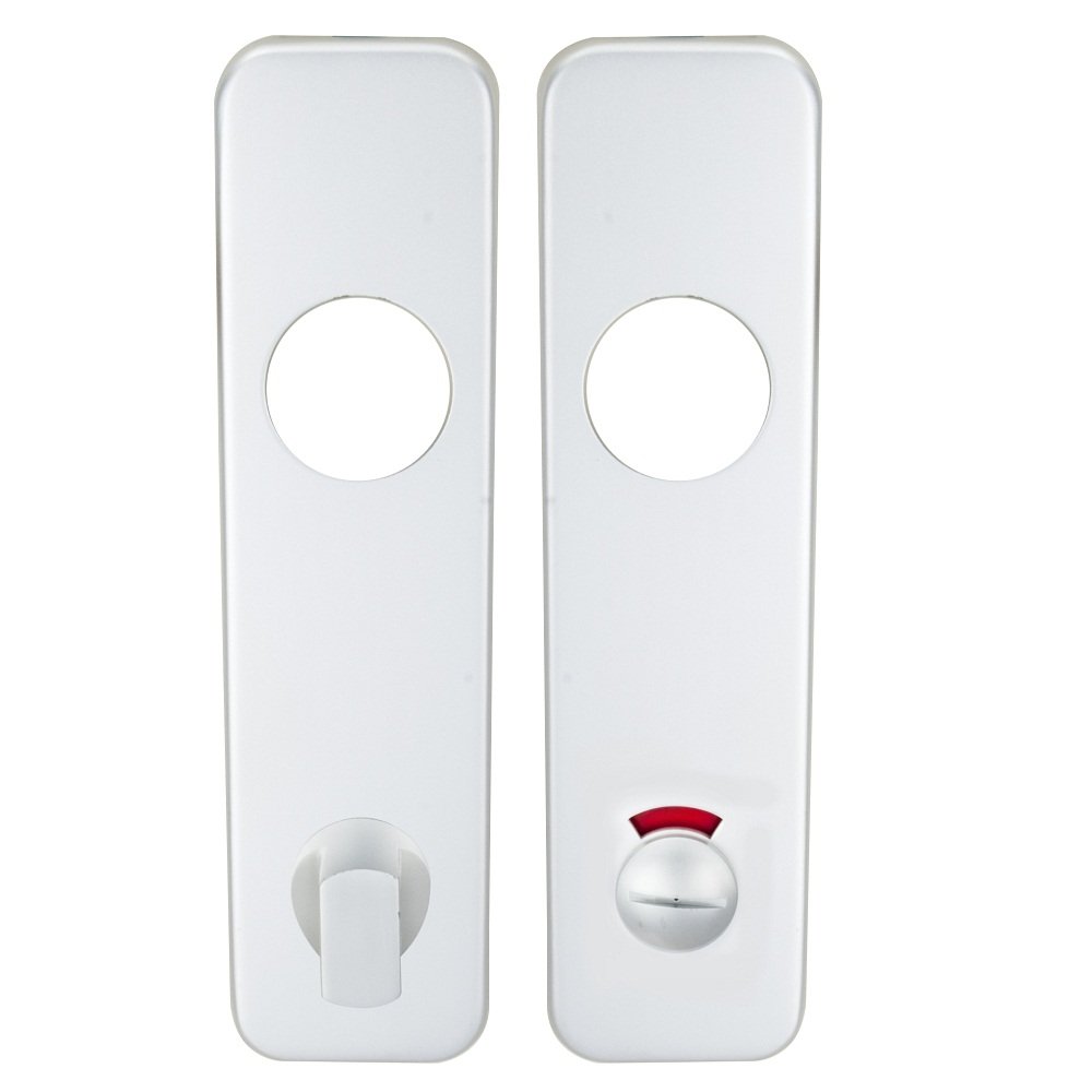Safety Lever Bathroom Turn & Release Din Lock PLATE - Pair (78MM C/C) - Finish - Satin Anodised Aluminium (SAA)