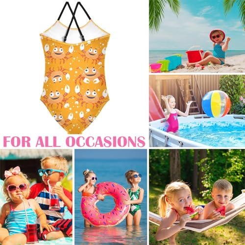 Image of Girls One Pieces Swimsuit Cute Beach Swimwear with Adjustable Strap 3-10 Years