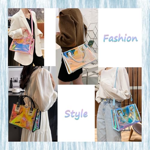 Women Clear Crossbody Bag, 2 in 1 Fashion Handbag and Purse, Top Handle & Shoulder Bags,Women's Beach Tote for Casual,Travel4