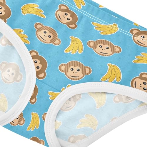 Little Girl Underwear Toddler Panties Kids Undies Monkey Banana Cartoon Soft Cotton Briefs 2T-8Y4