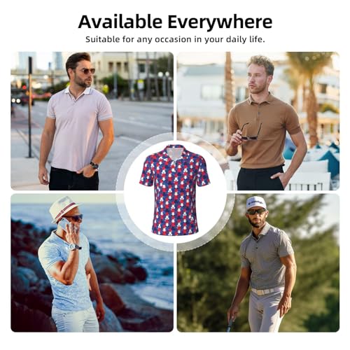 Camisetas polo para hombre, divertidas, transpirables y secado rápido para golf miniatura 4