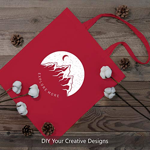 Image of TOPDesign 6-Pack Economical 16 inchx15 inch Red Cotton Tote Bag, Lightweight Medium Reusable Grocery Shopping Cloth Bags, Suitable for DIY, Advertising, Promotion, Gift, Activity