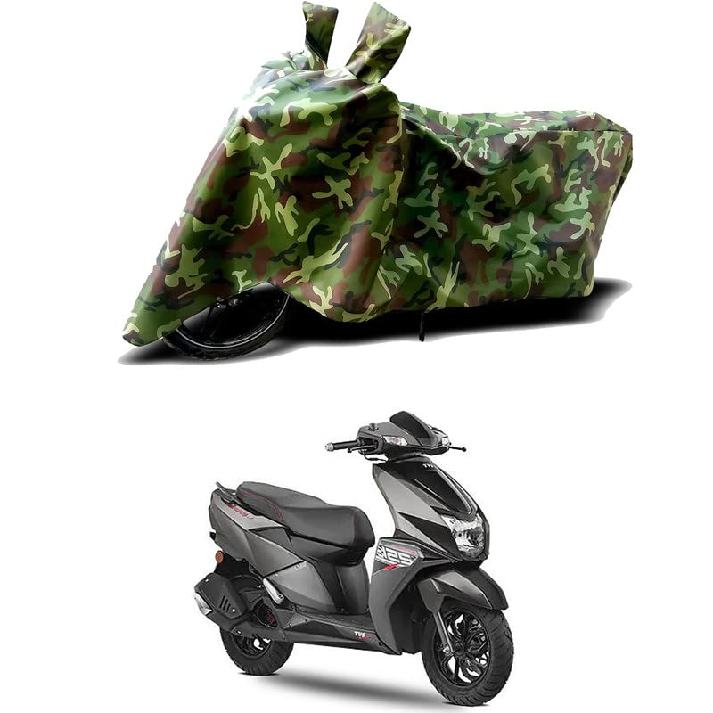 Image of 100% Water Resistant Bike Scooty Two Wheeler Body Cover Compatible for TVS NTORQ 125 Disc /UV-Rays /Heat Protection /Birds Dropping /Scratchproof /Dust Proof /Waterproof /All Varient[Green MJ]