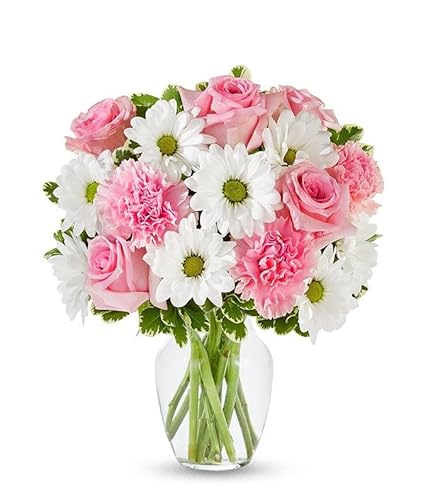 From You Flowers Dreaming In Daisies Bouquet With Glass Vase (Fresh Flower Bouquets) Birthday cover