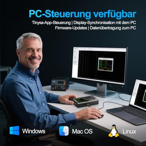 AURSINC Tinysa Ultra+ ZS407 Spektrumanalysator, 4,0 Zoll 100 kHz-7,3 GHz Tinysa Handheld-Frequenzanalysator, 2-in-1 RF-Signalgenerator 100 kHz bis 900 MHz MF/HF/VHF/UHF-Eingang, HW V0.5.4