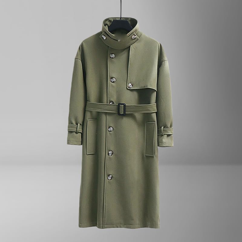 Trench ample homme ajustage ceinture longue manteau imperméable
