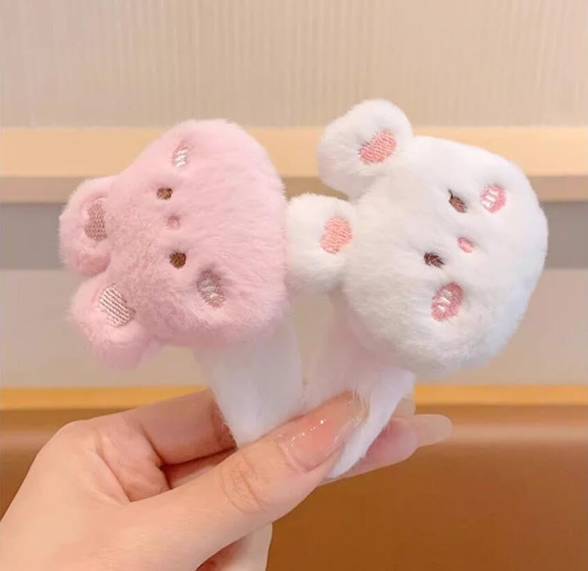 Amazon.co.jp: かわいい子供用秋冬ぬいぐるみウサギとクマのヘア