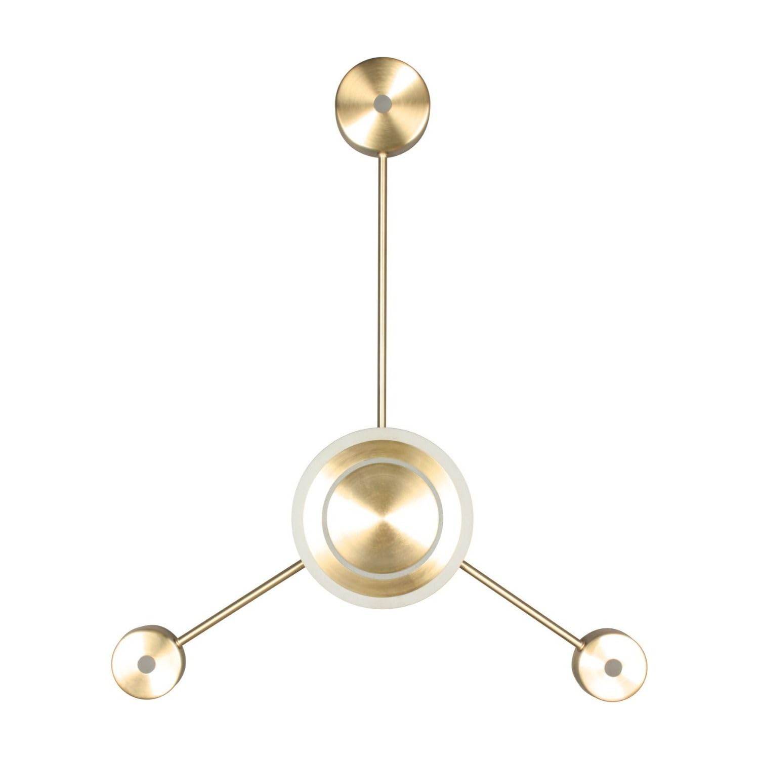LED Wandleuchte warmweiß Schlafzimmer Gold Aluminium indirektes Licht 3 Stufen dimmbar Lichtschalter 3000 K H:53 cm blendarm Wandlampe Wohnzimmer