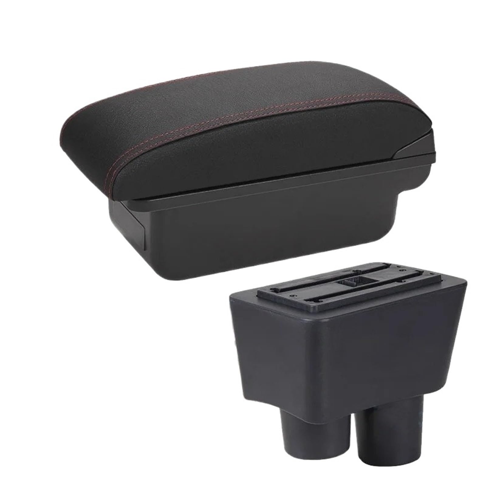 For Nissan For Almera 2011-2020 Car Armrest Box Storage Ashtray Decoration Refit Accessories Car Centre Console Armrest Box(C1 Black red NO USB)