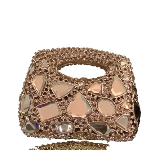 HKYBCF Bolsos de pedrería Cartera de mano con cristales for mujer, bolso noche gemas, hombro diamantes for fiestas y cenas, bolsos monederos imitación(Color-08)