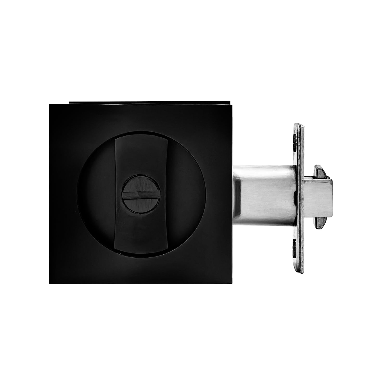 Pocket Door Lock,Privacy Door Hardware Suitable for Bathroom Bedroom etc Recessed 2 Sided, 2 3/8" Backset, Invisible Hardware for 1 3/8” to 2 3/16”
