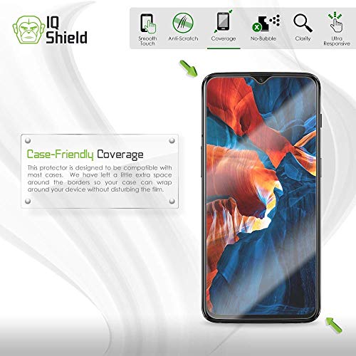 Iqshield Screen Protector Compatible With Oneplus 6T (2-Pack)(Case Friendly) Anti-Bubble Clear Film #TOP6