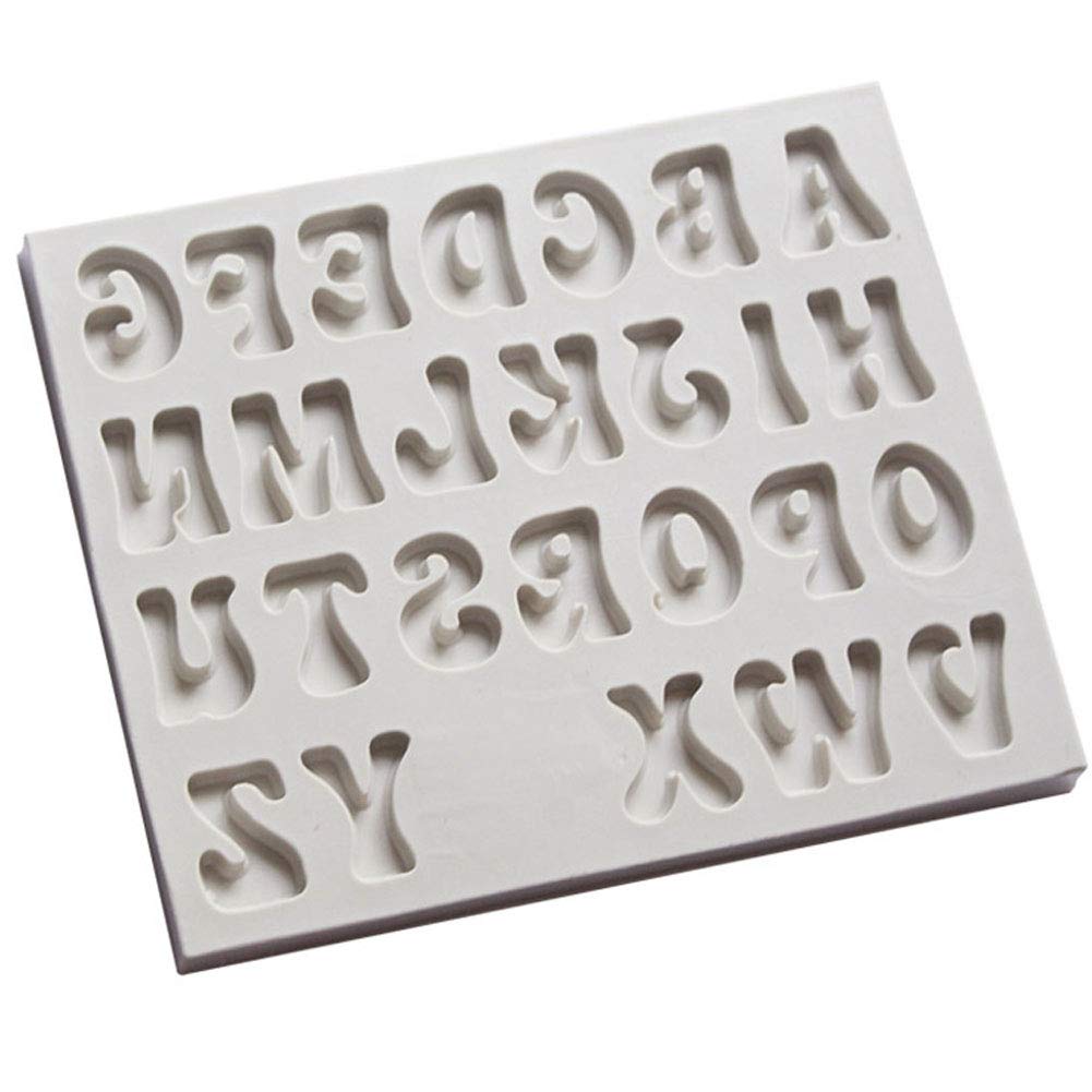 Tossper Cream Letter Silicone Mould Fondant Cake Mold Candy Chocolate Mould Biscuit Gummy Making Tray For Cake Dessert Decoration