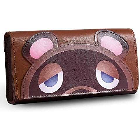 PALPOW Leather Carrying Case for Nintendo Switch Lite, Portable Clutch with Game Card Holder (Brown) Cover