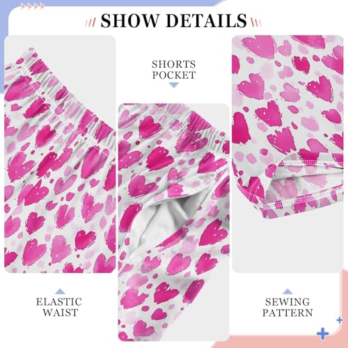 Pajama Pants Love Hearts Pink Pattern PJ Bottoms Sleepwear Lounge Sleep Pant with Pockets4
