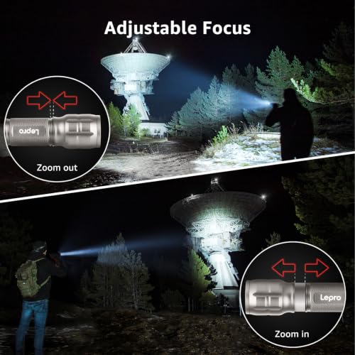 Image of Lepro LED White Light Flashlight, High Lumens Waterproof Adjustable Focus