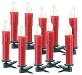 10 Kerzen inklusive 10 Clip-Sockeln und deutscher Anleitung. LED-Weihnachtsbeleuchtung kabellos - Weihnachtliches Licht zum Anklemmen am Tannenbaum & zum Aufstellen im Regal