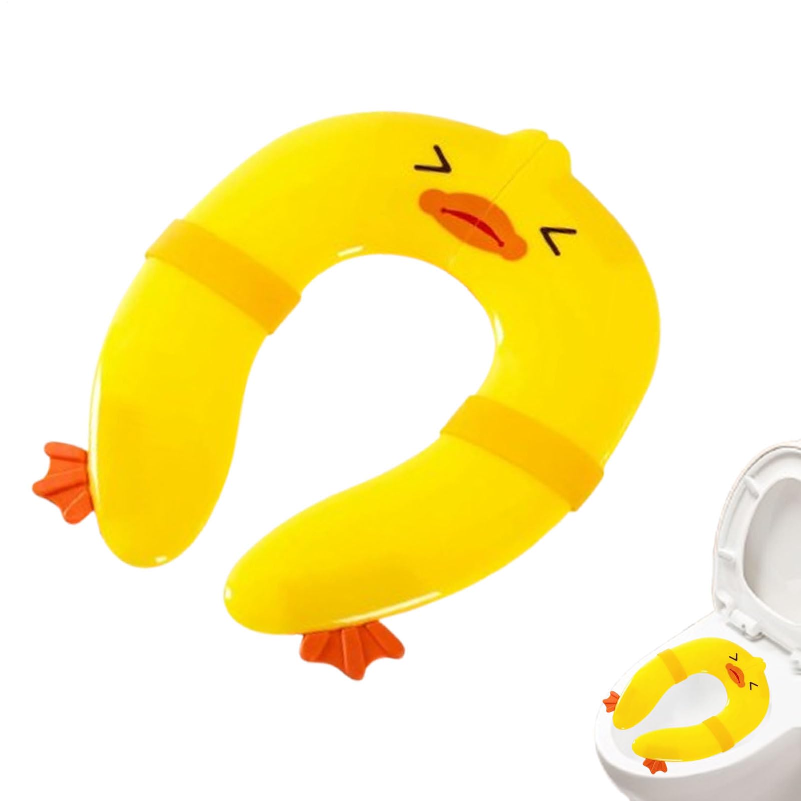Toilet Seat Cushion – Duck Design Potty Cover, Folding Toddler Toilet Chair | Anti Slip Comfortable Portable Seat for Boys and Girls, Lightweight Travel Potty Accessory for Home Bathroom or Public Use