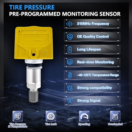 Set of 4 Pack,315Mhz TPMS Sensor 40700JA01B Tire Pressure Monitor System Compatible with Nissan Infiniti Suzuki Replace for 407001AA0B 40700CD001 40700JK01A 40700JA01B - Image 3