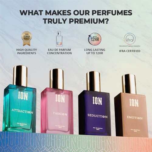 Image of ION Exclusive Fragrances for Women - 120ml (4x30ml) Eau de Parfum | Long lasting Perfume Set | Fresh, Floral, Fruity & Tropical Notes | Travel-Friendly | Gift for Women