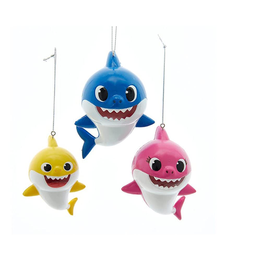 Kurt Adler Baby Shark Blow Mold Ornament, Set of 3