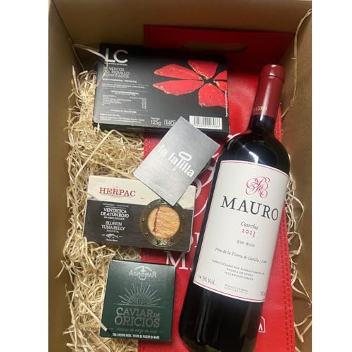 Lote Gourmet Bodegas Mauro – Botella de Vino y Conservas Premium – Idea de Regalo Original