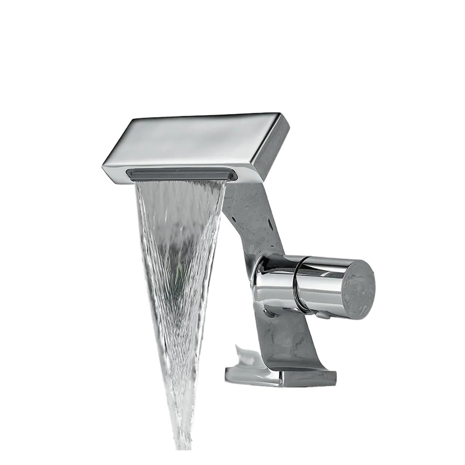 Laighjenbcf Plating (Silver) Faucet，Waterfall Bathroom Sink Faucet Hot Cold Dual Control