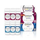 Centrum Multivitamins Couple Bundle - 120 Multi Vitamin Tablets Each (4 Months) - for Women, for Men - Men & Women Bundle - Vitamin C, Vitamin D, Vitamin B12, Zinc
