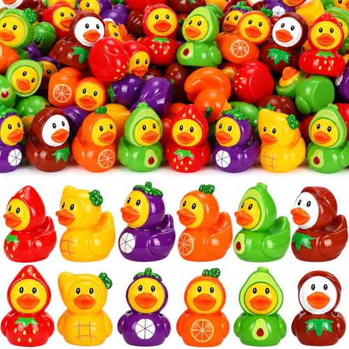 Pequeñas figuras de pato de frutas de resina para evitar el aburrimiento en manualidades escolares