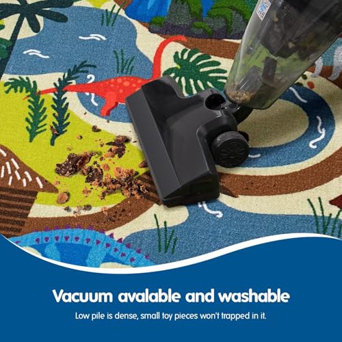 Image of Booooom Jackson Kids Dinosaur Rug, 4'11 inchx6'7 inch Play Mat