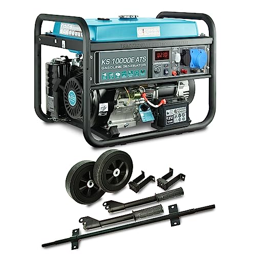 KS10000E ATS petrol generator with a built-in ATS system and maximum power of 8000 W with Transportation kit KS 10 KIT, manual/electric/automatic start, overload and short circuit protection