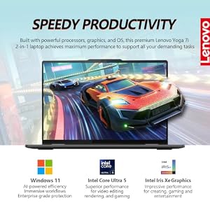 Lenovo Yoga 7i 2 in 1 Laptop Touchscreen Computer, 16" 2K IPS Touch Screen Convertible Copilot+ AI PC, Intel Core Ultra 5, 16GB DDR5 1TB SSD Windows 11 Pro, Backlit Keyboard, Fingerprint, Thunderbolt — photo 3 of 6