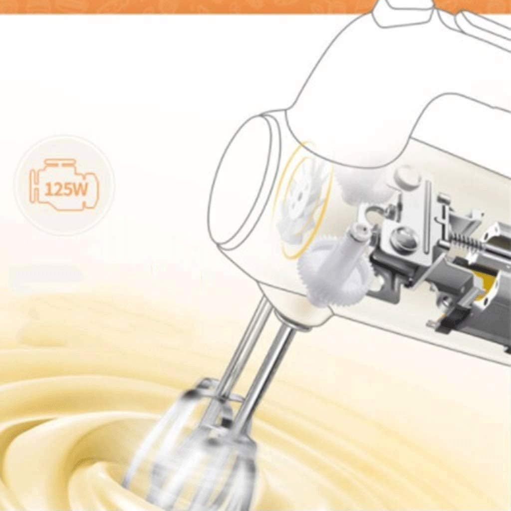 Mini Electric Hand-held Egg Beater, 5-Speed Adjustable Hand-held Kitchen Mixer with 2 Large Mixers