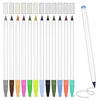 Crayons Sans Encre Réutilisables - Lot De 12 Couleurs Avec Gomme, Pour Écriture Et Dessin, Pointe Remplaçable