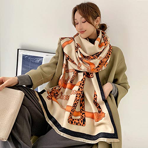 Dames Winter Kasjmier Sjaal Warm Pashmina Deken Paardensjaals Vrouwelijke Sjaal Wraps Dikke Foulard, Y18-3-Donkergrijs
