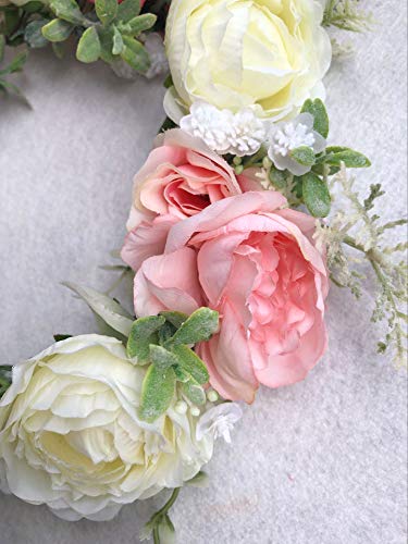 DDazzling Women Flower Headband Wreath Crown Floral Wedding Garland Wedding Festivals Photo Props (!Pink) - Thumbnail 6
