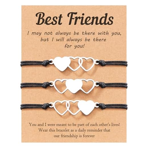 Tarsus 3 Best Friend Bracelets Matching Distance Bracelet Jewelry Gifts for Bff Women Girls Daughters Friendship