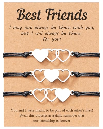 Tarsus Best Friends Gifts for Women 3 Best Friend Bracelets Matching Distance Bracelet Christmas...